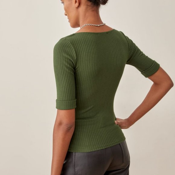 Leanne Knit Top in Fern — Small - Picture 2 of 7